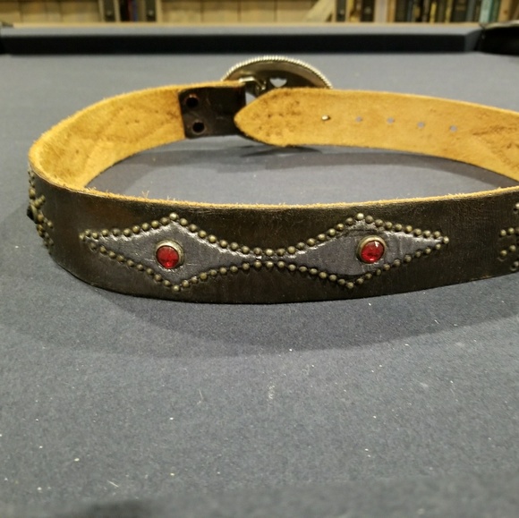 Rockabilly Viva leather jewel studded belt main image 5